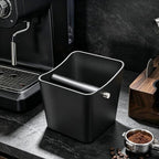 Espresso knock box,Coffee grounds pucks knock box,Coffee Knock Box with Removable Knock Bar and Non-Slip Rubber Base,Shock-Absorbent Durable Espresso Accessories (Black)