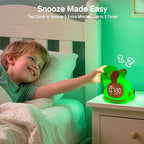 Alarm Clock for Kids with Night Light, Sleep Training Clock Time to Wake Clock, Rechargeable Silicone Light for Bedroom, Perfect Sleep Companion for Boys Girls, Pink Elephant