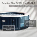 INTEX 28431EP PureSpa Plus Bubble Massage Spa Set: Includes Energy Efficient Spa Cover –2 Headrests – LED Light – 6 Person Capacity – 85" x 28"