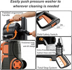 2025Upgraded Pressure Washer 5000PSI with Adjustable Touch Screen 8 Level, 34" Tall, 4 Quick Connect Nozzles,Inlet Hose&Filter&500mlFoam Cannon for Cars/Fences/Driveways/Home Cleaning,Red