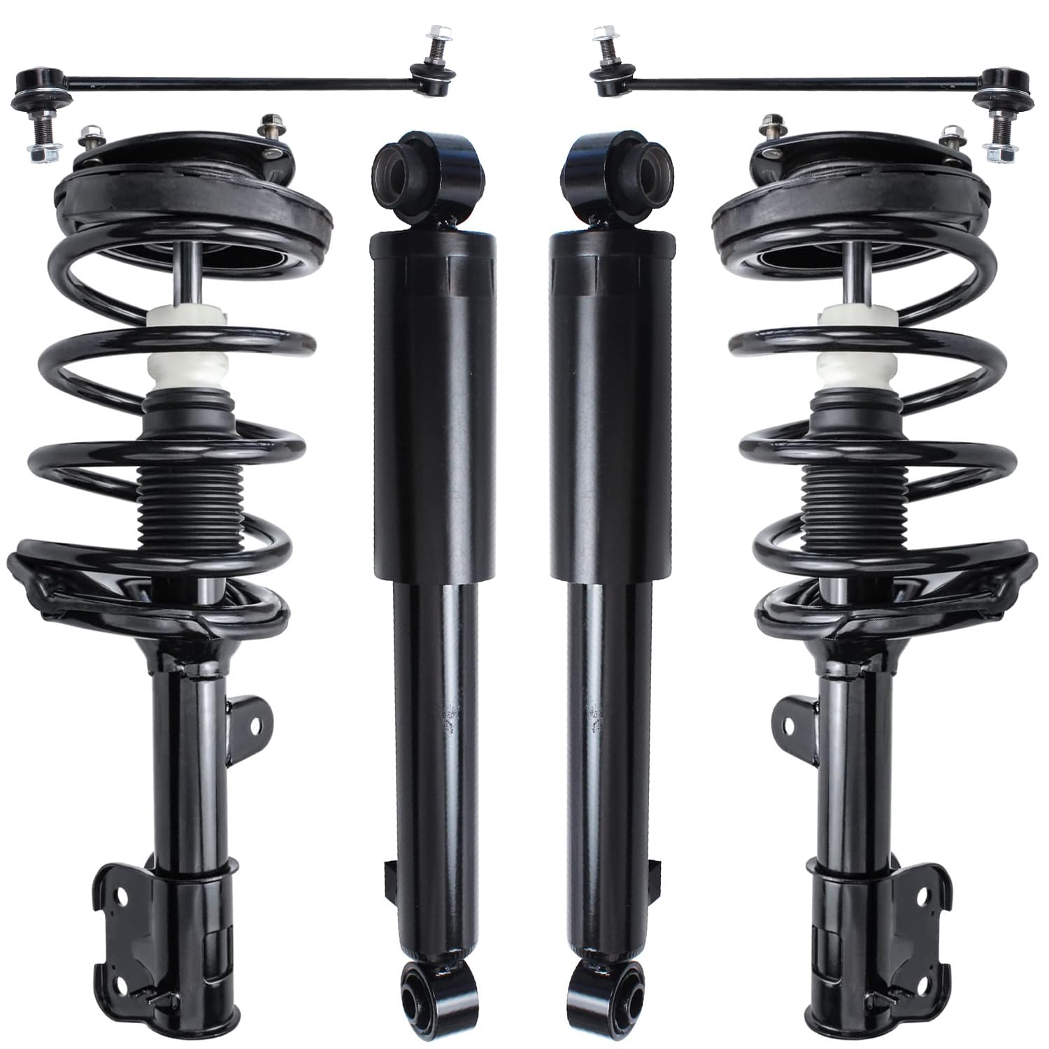 Detroit Axle - 6pc Struts Shocks Kit for 2007-2009 Hyundai Santa Fe 2 Front Ready Suspension Struts w/Coil Spring 2 Rear Shock A
