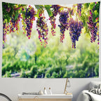 BULOR Vineyard Tapestry Grapes Clusters Wine Rustic Vintage Tapestry Wall Hangings Tapestry for Kids Bedroom Living Room Dorm Man Cave Background(60x40 Inch)