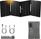 60W YT60 Solar Panel Charger Solar Battery High Efficiency Camping Waterproof IP68 Solar Panel with USB and DC Outputs for Portable Power Station,Power Bank, Phone, Laptop