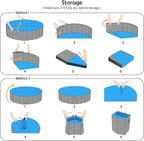 Jasonwell Foldable Dog Pet Bath Pool Collapsible Dog Pet Pool Bathing Tub Kiddie Pool Doggie Wading Pool for Puppy Small Medium Large Dogs Cats and Kids 39.5" Grey