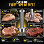 Stainless Steel Meat Tenderizer Tool with 21 Sharp Needles – Blade Tenderizer for Chicken, Beef, Steak – Heavy Duty Meat Pounder Hammer, Easy Grip Kitchen Gadget for Cooking & Chef Tools