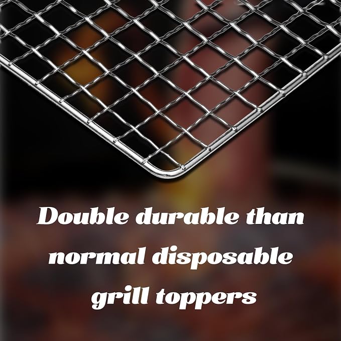 Grill Topper, 10 Pcs Disposable Grill Grates, 11.8 X 15.7 Inch Baking Rack Replacement, BBQ Accessories for Outdoor Smoker Grills