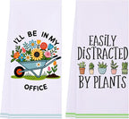LXOMILL Gardening Gifts for Women, Funny Kitchen Towels for Plant Lovers