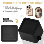 IAOSEN Large Square Knock Box Shock-absorbent Knock Box Espresso with Removable Knock Bar and Non-Slip Base Espresso Accessories for Home/Office (Large Black Knock Box)
