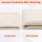Homaxy 100% Cotton Oversized Waffle Weave Kitchen Towels, 3-Pack, Beige | 20 x 28 Inches, Ultra Soft Absorbent Dish Towels, Quick Drying Large Cleaning Towels