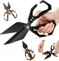 Multifunctional Heavy-Duty Kitchen Shears,Kitchen Shears for Cutting Chicken,Kitchen Scissors for Food,Japanese High-Carbon Steel Culinary Shears,for Chicken,Bone Cutting,Chris tmas Gifts (Pure Black)