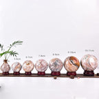 JIC Gem Extra Large Striped Agate Crystal Sphere Decorative Crystal Ball Healing Gemstone Sphere for Meditation,Office Table Decorations 110-120mm