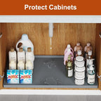 ukeetap 22" x 22" Extra Thick Silicone Mat Waterproof with Raised Edge, Under Sink Mat for Kitchen & Bathroom, Kitchen Cabinet Liner, Multi-Purpose for Storage & Protection, Gray