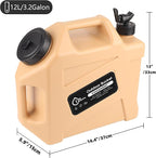 COOZMENT 3.2 Gallon/5 Gallon Water Containers with Spigot, BPA Free Water Jug, Military Green Water Tank, Multifunction Water Storage Containers for Camping Outdoor Hiking,Emergency Storage