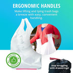 Hippo Sak - Plant Based Tall Kitchen Garbage Bags with Ergonomic Handles - 13 Gallon Trash Bags - Recyclable & Reduced Carbon Footprint - Super Strong and Leak Proof Tall Kitchen Trash Bags (45 Count)
