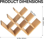 KIRIGEN Wooden Wine Rack, 8-Bottle 3-Tier Countertop Wine Holder, Natural | 16.73 x 5.91 x 11.14 In, Holds 8 Standard Wine Bottles for Cabinets, Pantry Shelves, and Kitchen Counter, Assembly Required