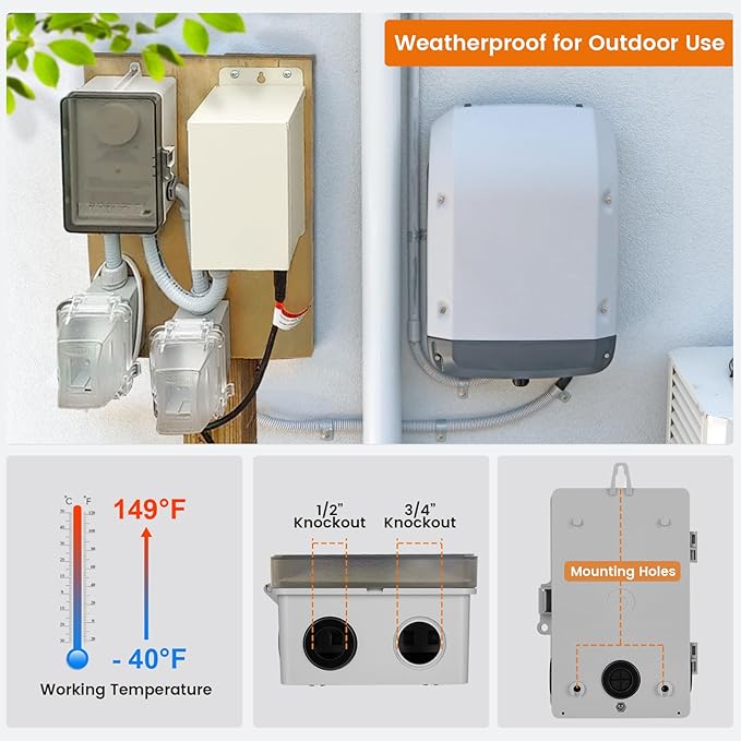 SURAIELEC WiFi Pool Timer, Outdoor Indoor Smart Switch, 40 AMP, 2HP, 120, 240, 277 VAC, Heavy Duty Pool Controller Light Timer Box for Pool Pump, Water Heater, Spa, Powerful Electrical Appliances