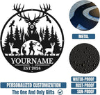 Personalized Metal Signs - Custom Shed Wall Decor, Black Deer Metal Art, Home Sign Plaques, Outdoor Decorative Signage (Style C)