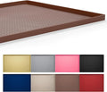 Hubulk Dog Feeding Mat,100% Waterproof Food Grade Silicone Pet Food and Water Bowl Placemat,Dishwasher, High Raised Edge to Prevent Spills,Nonslip Tray to Stop Messes on Floor（28"x18"x0.8", Brown）
