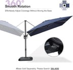 PURPLE LEAF 9 Feet Patio Umbrella Outdoor Cantilever Square Umbrella Aluminum Offset Umbrella with 360-degree Rotation for Garden Deck Pool Patio, Navy Blue