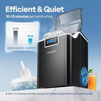 VIVOHOME Nugget Ice Maker Countertop, Portable Pebble Ice Maker Machine with 44lbs/Day, Soft Chewable Pellet Ice Machine with Self-Cleaning, Scoop, 10 Ice Bags, for Home Kitchen, Party, RV, Camping