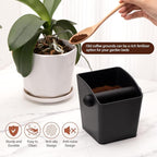 HOMEE Espresso Knock Box,Rectangular Coffee Knock Box with Large Capacity and Non-Slip Base, Grounds Container with Removable Bar,Espresso Accessories for Coffee Bar Kitchen Counter,Black
