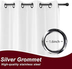HolidayIdeas White Outdoor Curtains for Patio Waterproof 8 Pcs All Weather Balcony Grommet Top Outside Curtains for Apartments, Gazebo, Pergolas, Porch, 54x84 Inch