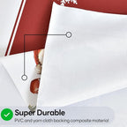 Christmas Tablecloth Heavy Duty Vinyl Red 54x54 inch Rectangle Christmas Table Cloth Reusable Waterproof Foldable Plastic Tablecloths PVC Xmas Table Cover for New Year Party Decor