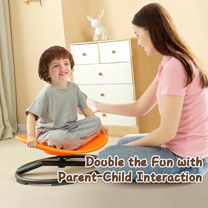 Kids Sensory Chair for Autism Kids Swivel Chair, Sensory Spin Chair Seat Improve Physical Coordination Wobble Chair for Kids Sit and Spin Relief of Motion Sickness