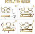 Countertop Wine Rack - 5 Bottle Freestanding Modern Gold Metal Small Wine Rack - Tabletop Wine Holder Stand for Cabinet, Pantry, Wine Bottle Storage…