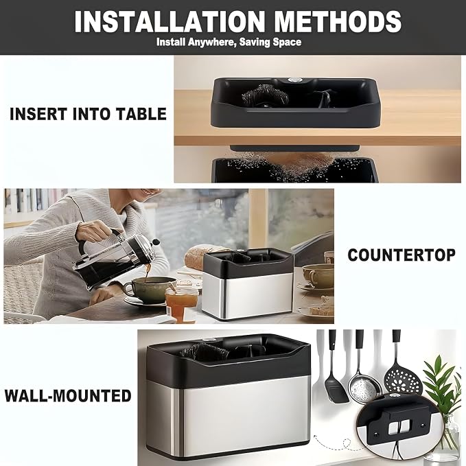Electric Espresso Knock Box, Automatic Portafilter Cleaner for Espresso and Coffee Puck, Essential Accessories for Home or Commercial Coffee Bar