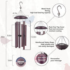ASTARIN Personalized Wind Chimes for Memorial US Veteran, Deep Tone Wind Chimes for Loss of Loved One Brothers Sisters, Thank You Veteran Solider