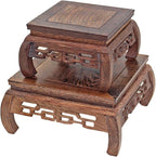 GOLDY&WENDY Solid Wood Ornaments Base Chicken Wing(Ji Chi) Wood Curved Feet Square Display Stand Practical Teapot Vase Bonsai Pedestal