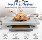 Karving King XL Cutting Board - Juice Groove, Drip Tray & Removable Board