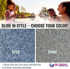 Global Pool Products Splash Inground Swimming Pool Water Slide Deck Mounted Right Curve Turn Grey GPPSSP-Grey-R