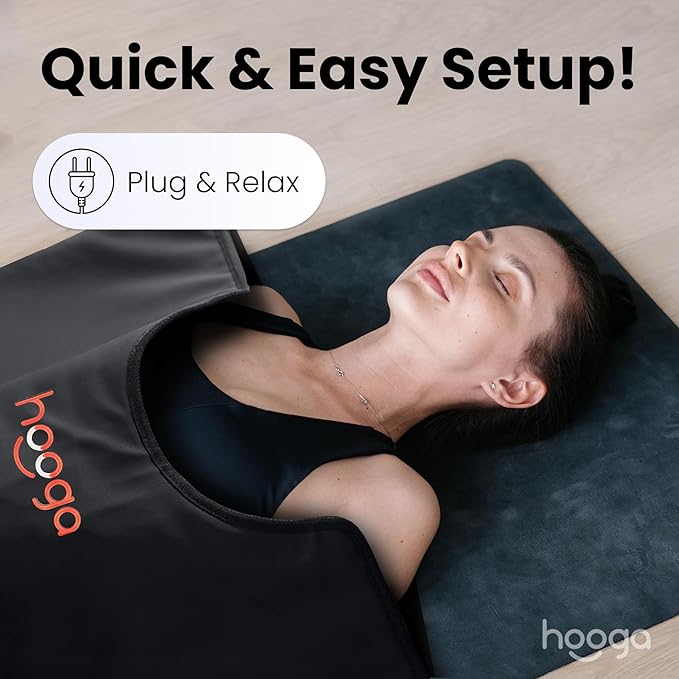 Hooga Portable Far Infrared Sauna Blanket for Home Detox, 71 Inches x 71 Inches