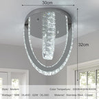 Modern Crystal Ceiling Light Chandelier, Flush Mount Lighting Fixture Pendant Ceiling Lamp Light for Living Room Bedroom Dining Room Hallway