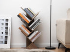 Labcosi 5 Tier Tree Bookshelf, Floor Standing Wood Tree Bookcase, Book Storage Rack for Books/CDs, Book Organizer Shelves for Home Office, Bedroom, Living Room