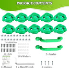 10 Rock Wall Climbing Holds Extra Large with 2 Handles,DIY Rock Climbing Grips with Mini Wrench for Indoor Outdoor Playground Play Set(Green)