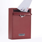 Wall Mounted Locking Vertical Dropbox Mailbox - Safe and Secure | Made with Galvanized Steel (Large, Red)