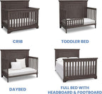 Simmons Kids SlumberTime Paloma 4-in-1 Convertible Crib, Rustic Grey + Serta Perfect Slumber Dual Sided Recycled Fiber Core Crib and Toddler Mattress (Bundle)