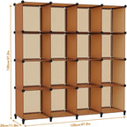 HOMIDEC Cube Storage Organizer 16-Cube Storage Shelf, Closet Organizer for Garment Racks, Closet Organizers and Storage with Metal Hammer, Bookshelf for Kids, (48.4 L x 12.2 W x 48.4 H Inches)