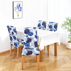 Gibelle Dining Room Chair Covers Set of 4, Soft Stretch Kitchen Chair Covers Slipcover Protector, Removable Washable Geometric Parson Chair Covers 4 Pack, Royal Blue