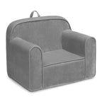 Delta Children Cozee Chair for Kids for Ages 18 Months and Up, Grey Mink Velvet