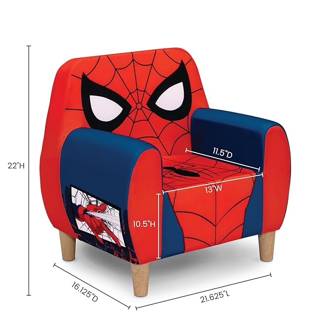 Delta Children Marvel Spider Man Foam Chair for Kids, Red