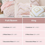 Codi King Size Bedding Sets Pink - Metallic Print Blush Comforter Set - 4 Piece includes 1 Rose Gold Comforter, 1 Decorative Pillow, 2 Pillow Cases - All Seasons Warm