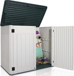 47 Cu ft Outdoor Storage Shed, Large Resin Outdoor Storage Box for Patio Garden Yard Outdoor Storage Cabinet for Tools Pool Supplies - Lockable Deck Boxes Outdoor Waterproof