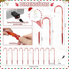 AOSEA Christmas Candy Cane Lights, Upgraded 80 Red LEDs Christmas Decorations Outdoor&Indoor, 10 Pack Waterproof Christmas Lights with 8 Lighting Modes for Pathway, Yard, Walkway, Lawn, Garden Decor