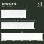 Mayne Cape Cod 4ft Window Box - White - 48in L x 11in W x 10.8in H - Polyethylene - Built-in Water Reservoir (4841-W)