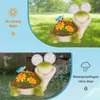 ASTRAEUS Solar Turtle Statue Garden Light Figurine Outdoor Decor with 5 LED Lights Lawn Decor Statue Unique Christmas Birthdays Housewarming Gift for Patio, Balcony, Yard