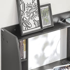 Haotian Home Office Table Desk Workstation Computer Desk with Storage Shelves, Trestle Desk, Black FWT18-SCH